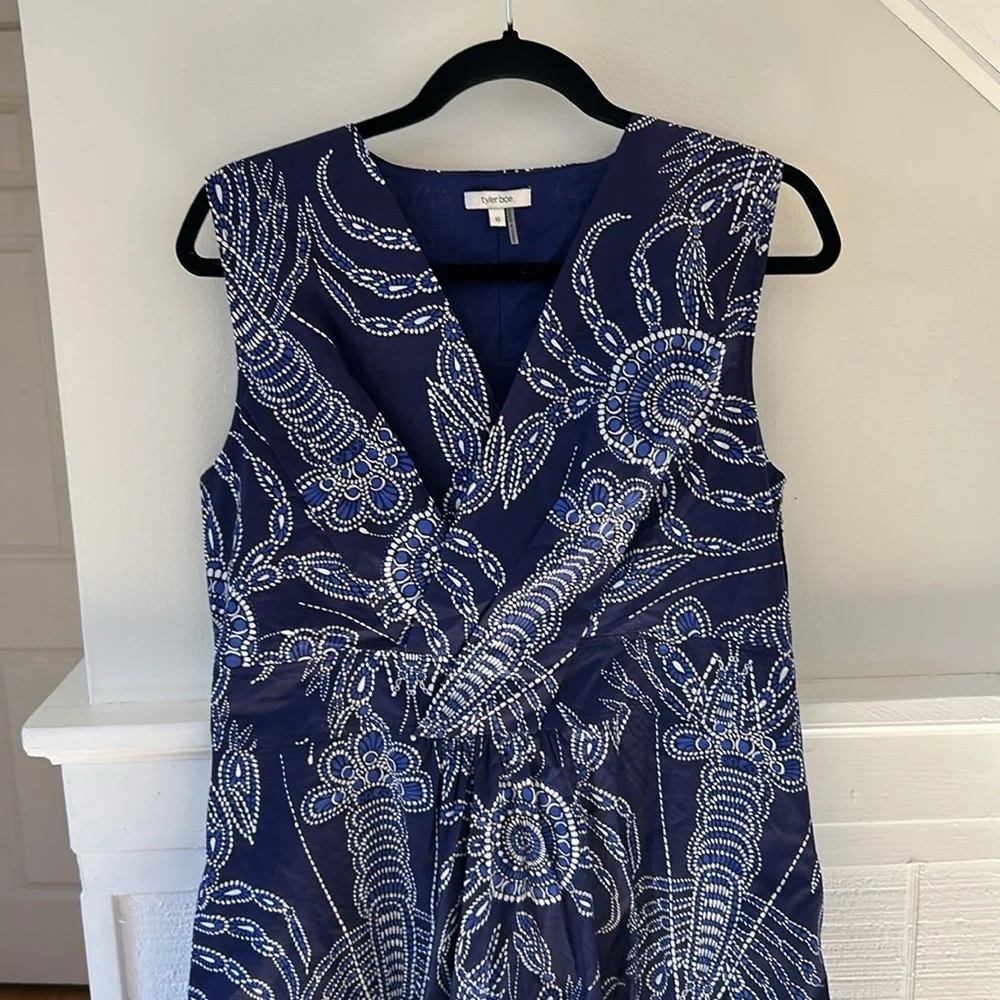 Tyler Boe Beautiful Blue Dress size 10 100% Cotton Natural Fibers - Picture 5 of 8